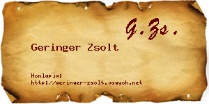 Geringer Zsolt névjegykártya