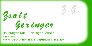 zsolt geringer business card